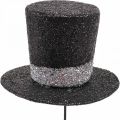 Floristik24 Silvester Deko Zylinder Hut Dekostecker Glitter 5cm 12St