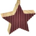 Floristik24 Christbaumschmuck Holz Herz Stern Baum Rot 4,5cm 9St