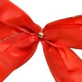Floristik24 Dekoschleife Rote Schleife mit goldenem Rand – Elegante Weihnachtsdeko 4cm breit 15×21cm 10St