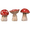 Floristik24 Charmante Fliegenpilz-Dekorationen aus Keramik im 3er-Set – Rot mit weißen Punkten, 8.6 cm – Ideale Gartendeko