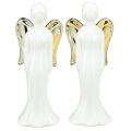 Floristik24 Engelfiguren Keramik Engel Weiß Gold 6cmx5cmx15cm 2St