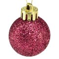 Floristik24 Mini Christbaumkugeln Pink Bruchfest Ø3cm H3,5cm 14St