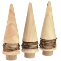 Floristik24 Mini Tannenbaum Holz Deko Natur Tischdeko H13,5cm 3St