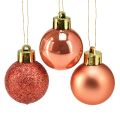 Floristik24 Mini Weihnachtsbaumkugeln Orange Bruchfest Ø3cm 14St