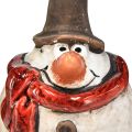Floristik24 Keramik Schneemann Figur, Weiß, 6,9cm – Winterliche Weihnachtsdeko – 6 St