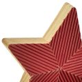 Floristik24 Sterne Holz Weihnachtssterne geriffelt Rot Natur 11cm 3St