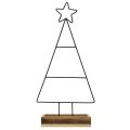 Floristik24 Weihnachtsbaum aus Metall mit Stern und Tablett – 25x18x66 cm – Moderne Festtagsdekoration